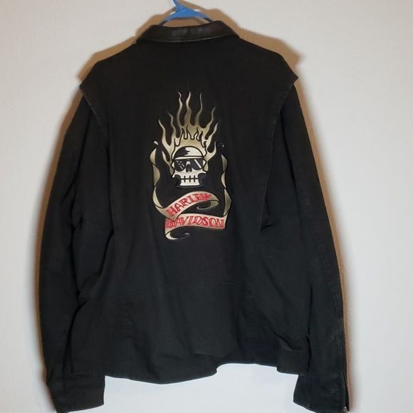 Harley Davidson Men’s Blazing‎ Bones Skull Jacket - Picture 1 of 16